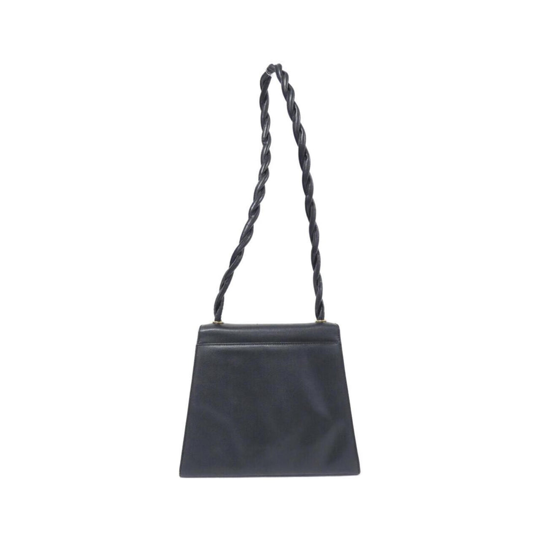 Twisted Strap Leather Shoulder Bag