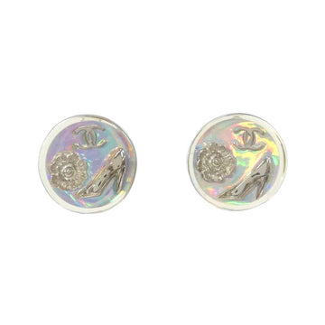 Iridescent Resin Earrings Shoe  Flower