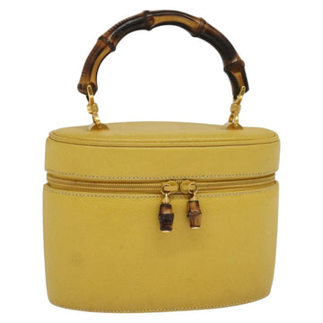 Leather Bamboo Handbag with Slight Wear and Storage Odor