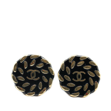 Chanel Round Enamel Earrings