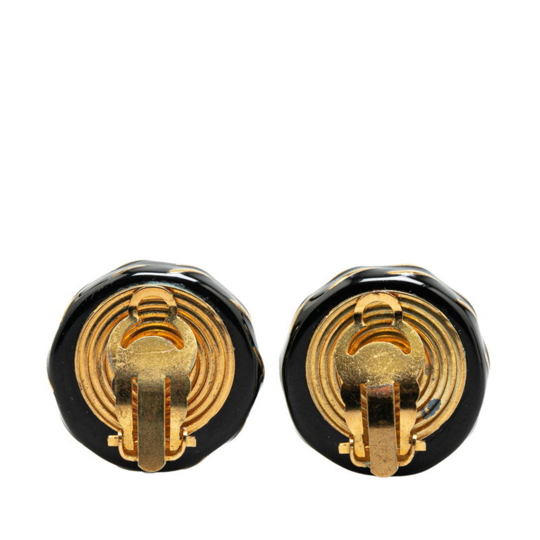 Chanel Round Enamel Earrings