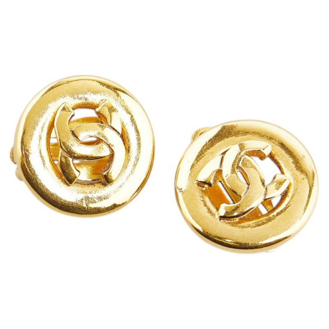 Chanel Round Logo Clipon Earrings