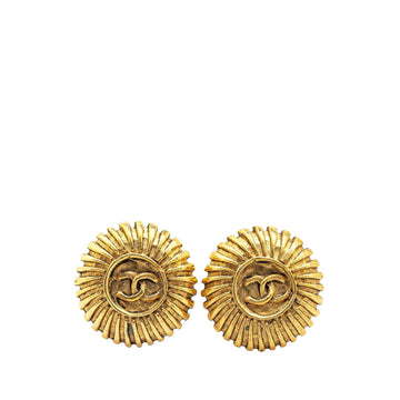 Chanel CC Logo Sunburst Earrings