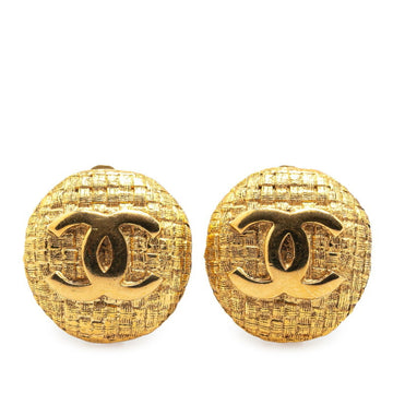 Woven Chanel Logo Earrings