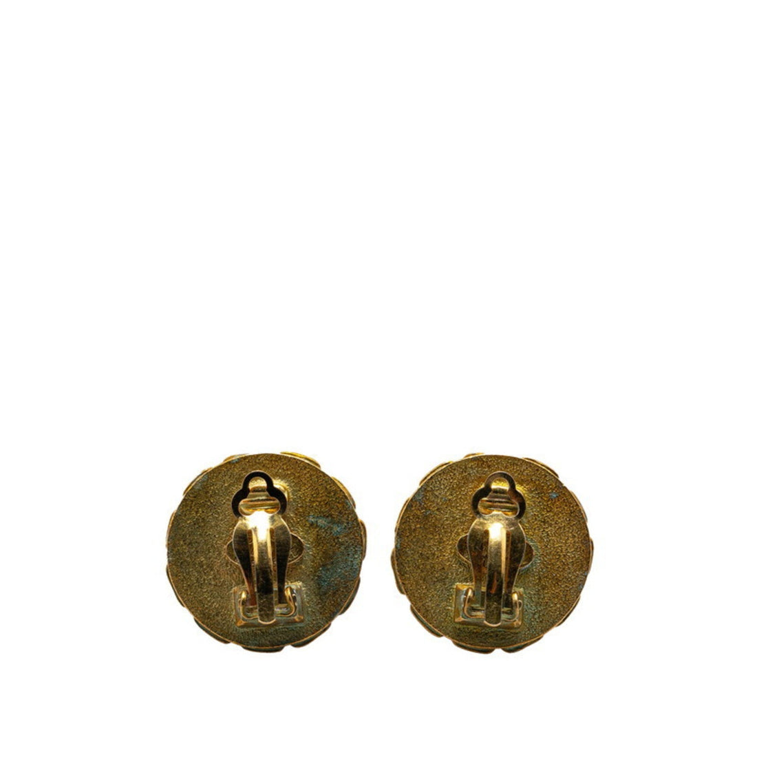 Chanel Round Enamel Earrings