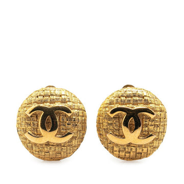 Chanel CC Logo Woven Earrings