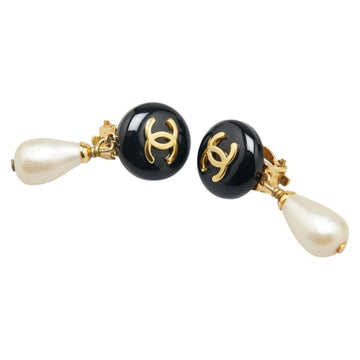 Pearl Drop Earrings Resin and Gold