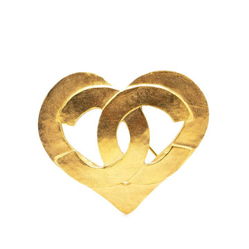HeartShaped CC Logo Brooch