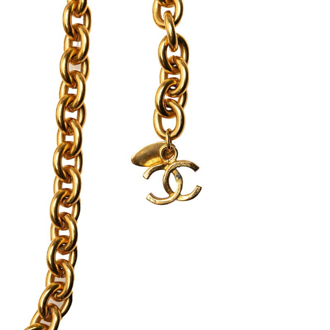 Vintage Gold Plated Coco Mark Necklace with Box