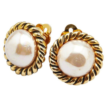 Pearl Clipon Earrings Rope Design
