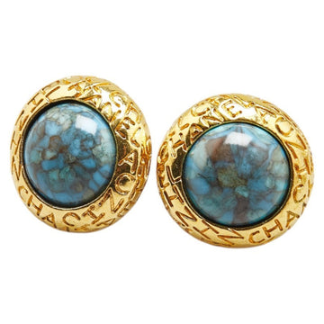 Chanel Logo Turquoise Resin Earrings
