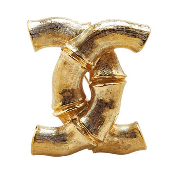 Bamboo Interlock Gold Brooch