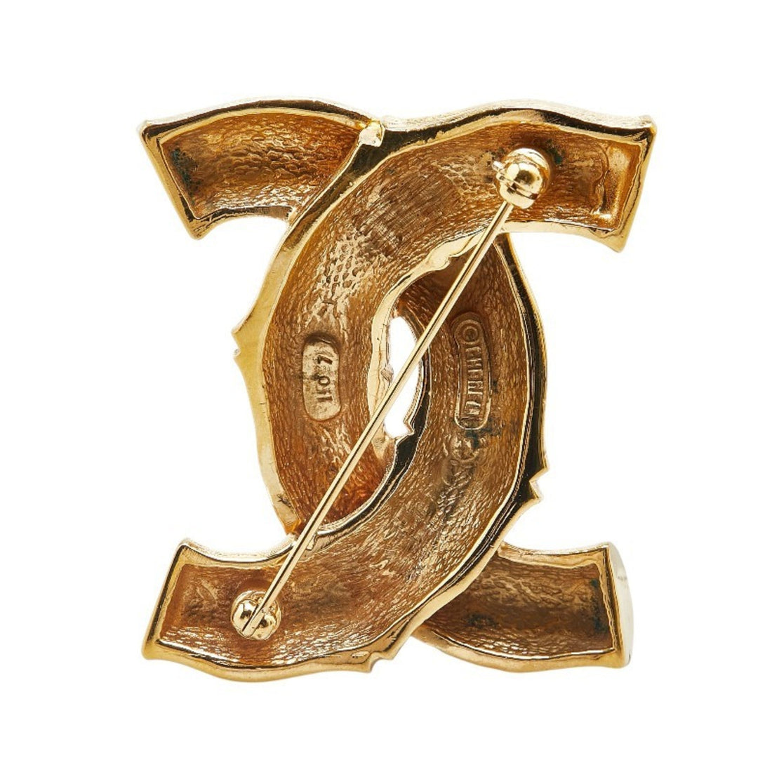 Bamboo Interlock Gold Brooch