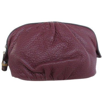 Leather Bamboo Handbag with Metal Accents