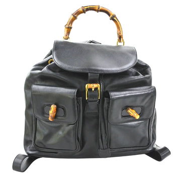 Luxury Leather Handbag with Bamboo Handle