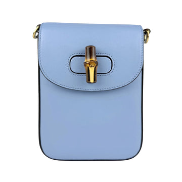 Leather Bamboo Handbag with Dust Bag and Minor Stains