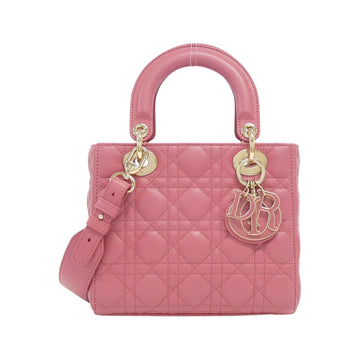 Cannage Lady Leather Handbag with Box and Dust Bag