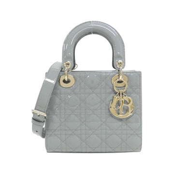 Patent Leather Cannage Lady Bag with Shoulder Strap