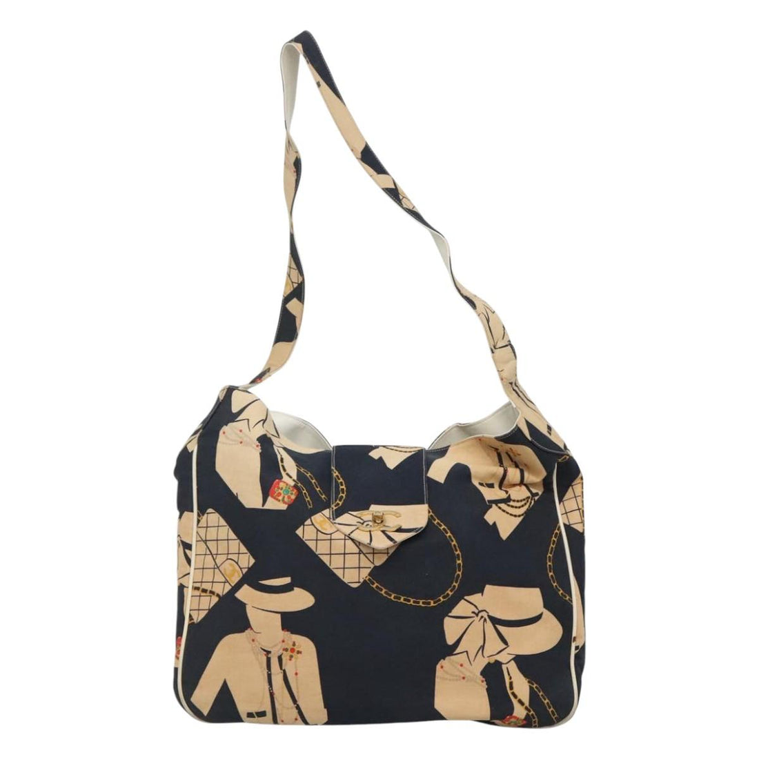 Printed Canvas Tote Bag with Zip