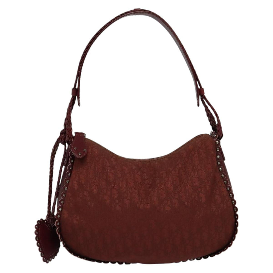 Braided Leather Studded Hobo Bag