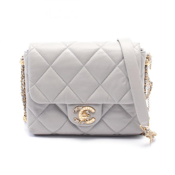 Vintage Quilted Leather Flap Bag with Chain Strap