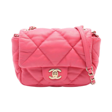 Bubble Quilt Leather Bag with Slight Wear and Scratches
