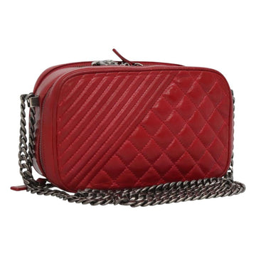 Leather Shoulder Bag with Chain Strap