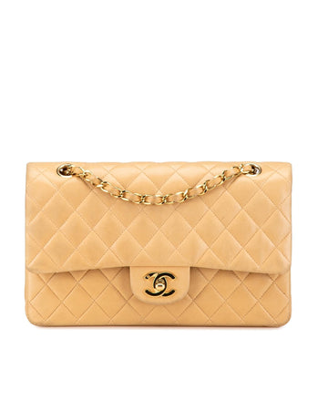 Medium Classic Lambskin Double Flap Shoulder Bag