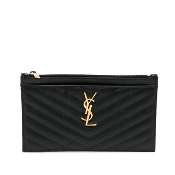 Yves Saint Laurent Clutch Black Quilted Leather