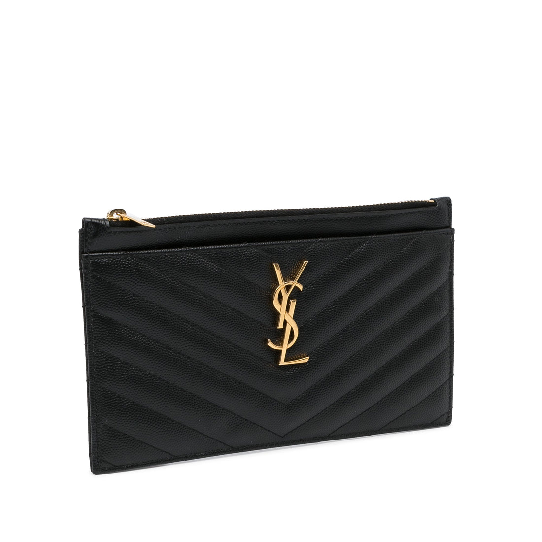 Yves Saint Laurent Clutch Black Quilted Leather