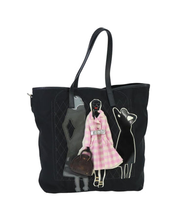 Nylon Tote Bag with Silver Accents