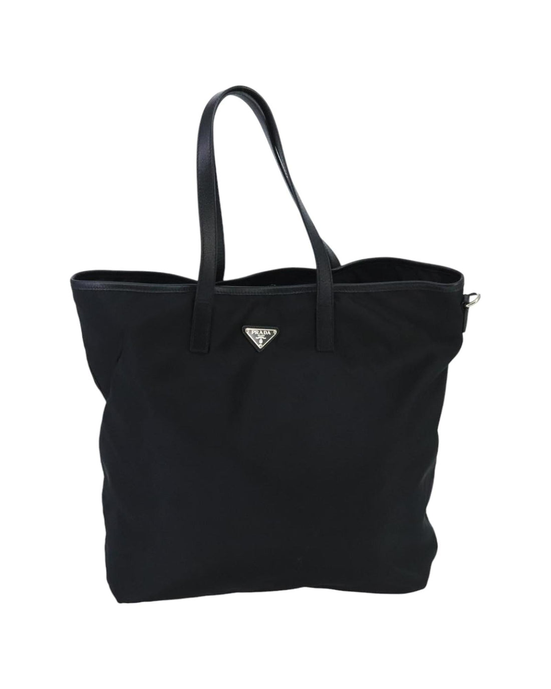 Nylon Tote Bag with Silver Accents