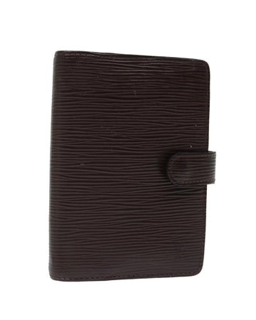 Epi Leather Day Planner Cover with Button Clasp and Multiple Pockets