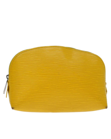Epi Pochette Cosmetic Pouch in Yellow Citron Leather - LV