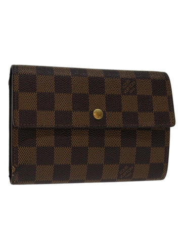 Damier Ebene Canvas Wallet with Clasp Button