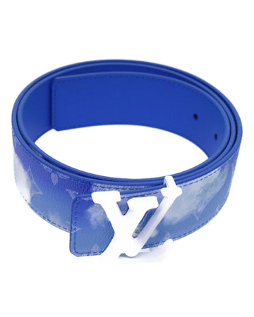 Monogram Canvas LV Shape Belt with Clouds Print