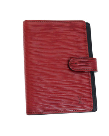 Red Epi Leather Day Planner Cover with Button Clasp