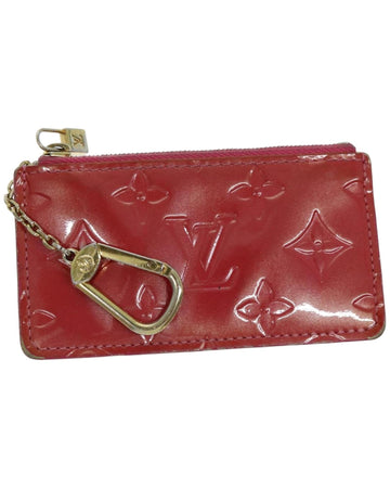 Patent Leather Coin Purse with Monogram Print Design