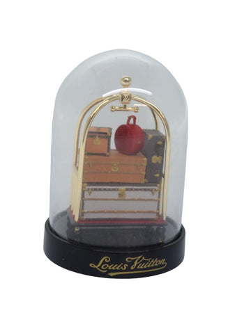 Baggage Cart Snow Globe in Clear Glass
