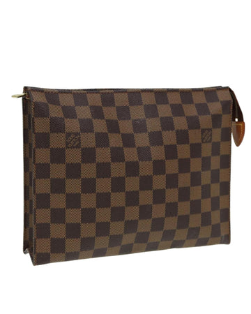 Damier Ebene Canvas Pouch with Zip Closure