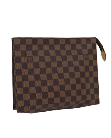 Damier Ebene Canvas Pouch with Slight Wear and Storage Odor