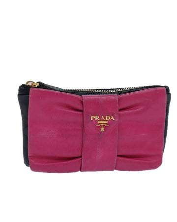 Leather Pouch with Dust Bag and Gold Accents