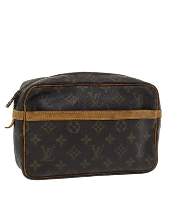 Monogram Canvas Clutch Bag with Zip Closure
