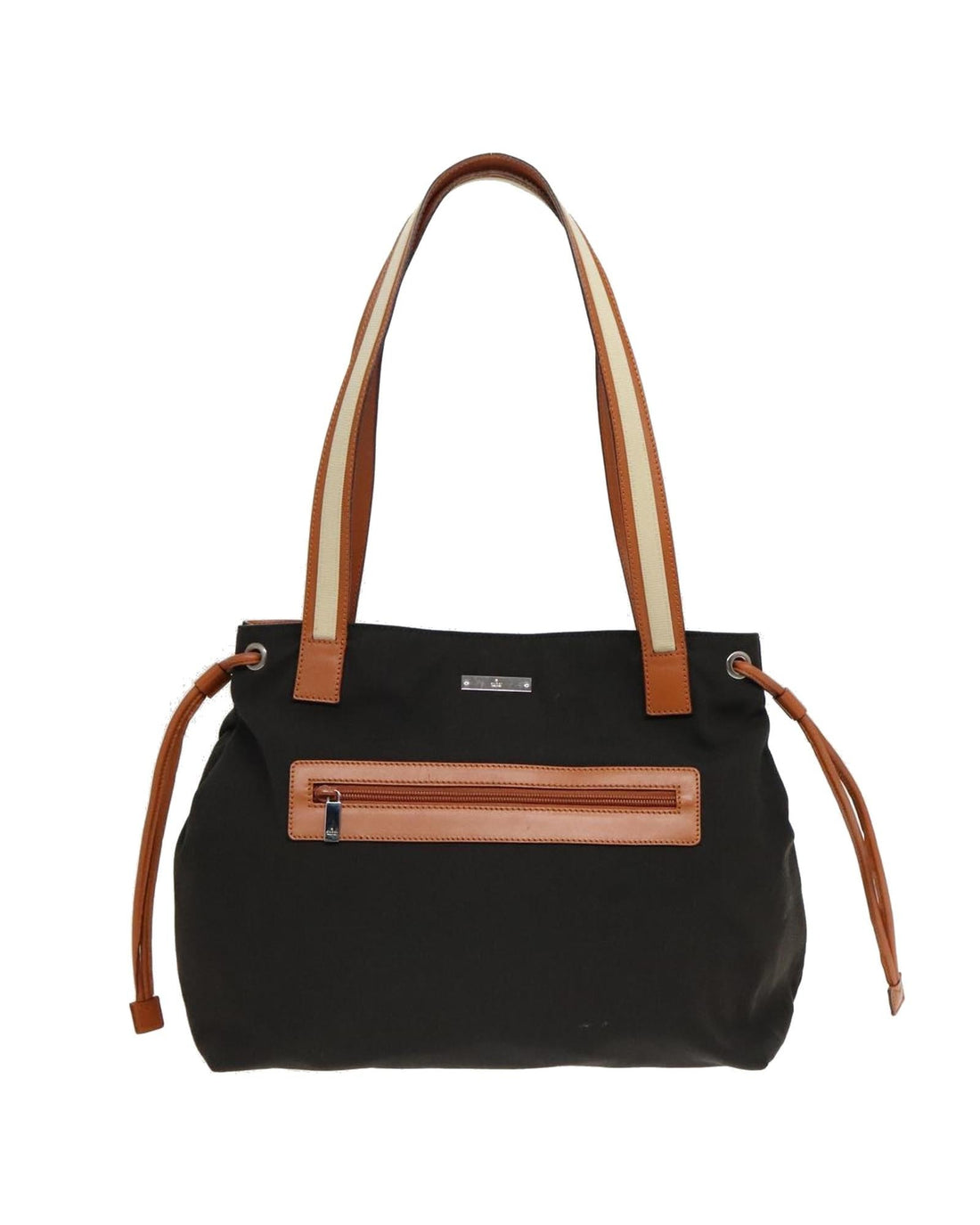 Elegant Canvas Tote Bag with Silver Accents