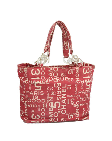 Canvas Tote Bag with Clear Plastic CC Detailing