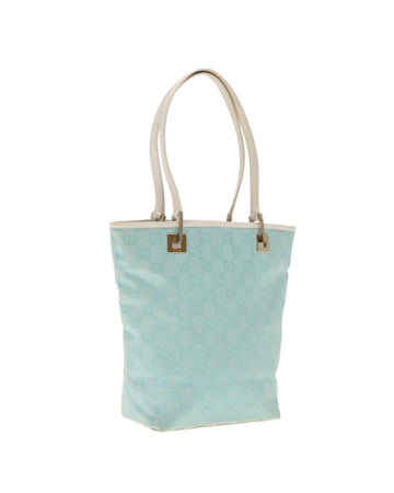 GG Canvas Tote Bag with Gold Accents