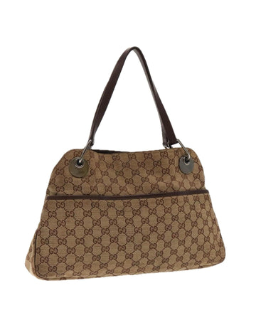 GG Canvas Hand Bag with Silver Accents
