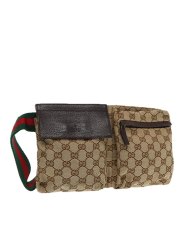 Canvas Web Sherry Line Waist Bag with Silver Accents