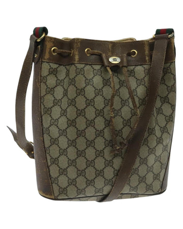 GG Supreme Web Sherry Line Shoulder Bag PVC Beige Red