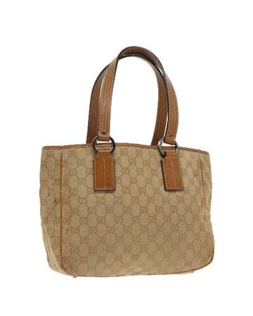 GG Canvas Hand Bag with Silver Accents